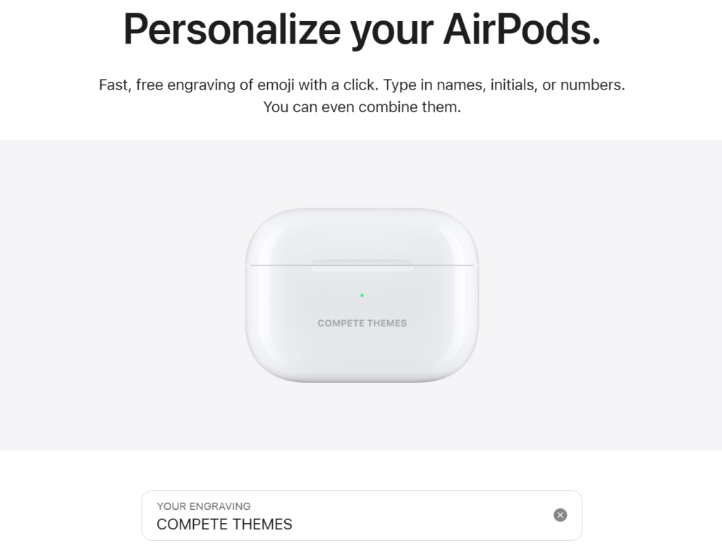 Apple Engraving Option On Products