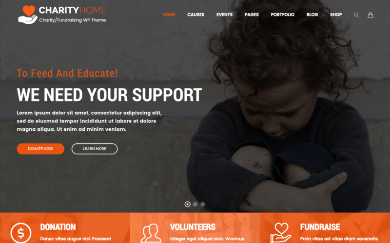 Charity Home WordPress theme