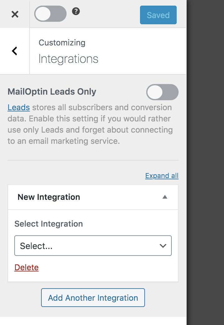Mailoptin Select Integration